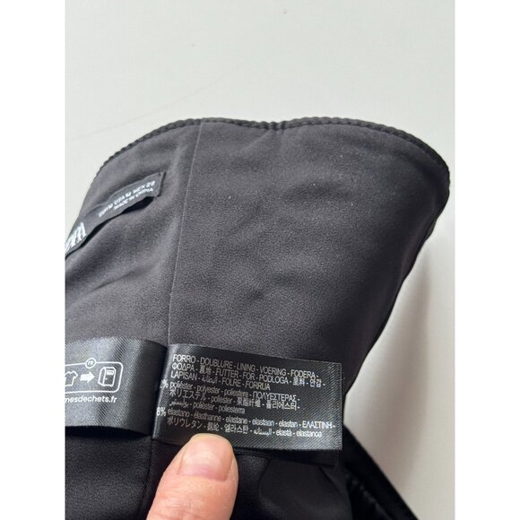 ZARA Black 100% Genuine Leather Zipper Stretch Wide Waist Corset Belt, Size M - Picture 9 of 14